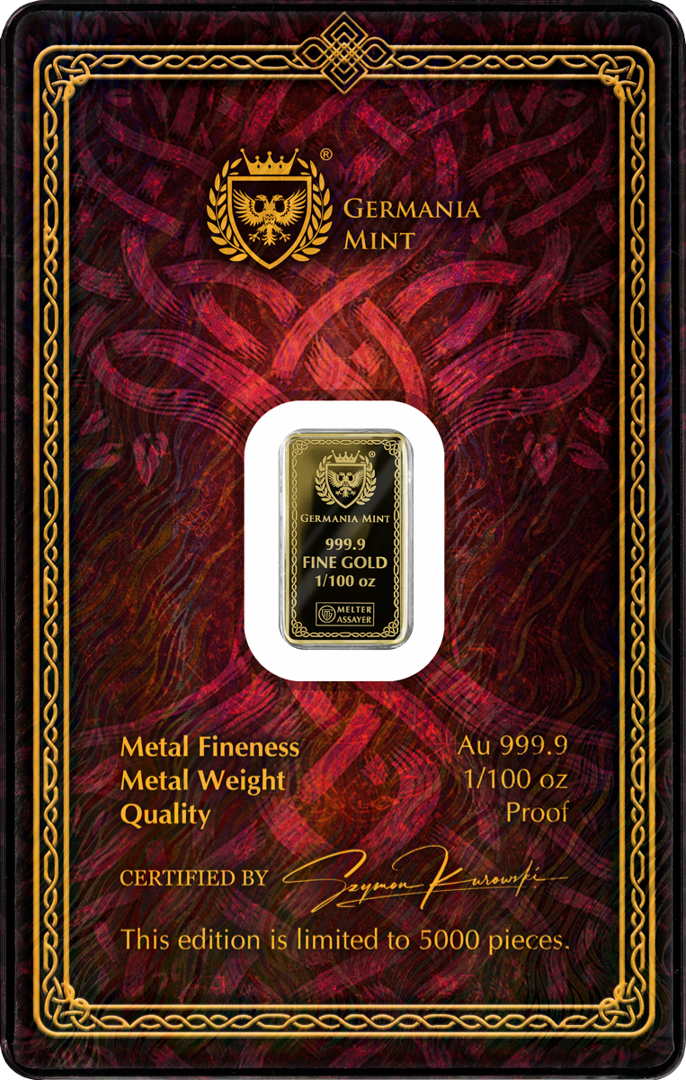 Germania Mint - Gods of Germania - Sif - 1/100 oz Goldbarren im Safepack**