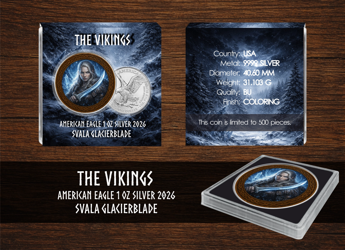 American Silver Eagle - The Vikings - Svala Glacierblade - 2026 - Color Farbe 1 oz Silbermünze