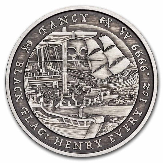 Tuvalu Black Flag The Fancy - 2023 - Antik Finish - 1 oz Silbermünze*