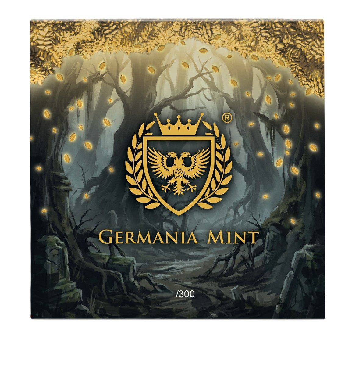 Germania Mint - Mythical Forest - Yggdrasil Goldenleaf - 2025 - 1 oz Silbermünze Ruthenium Gelbgold